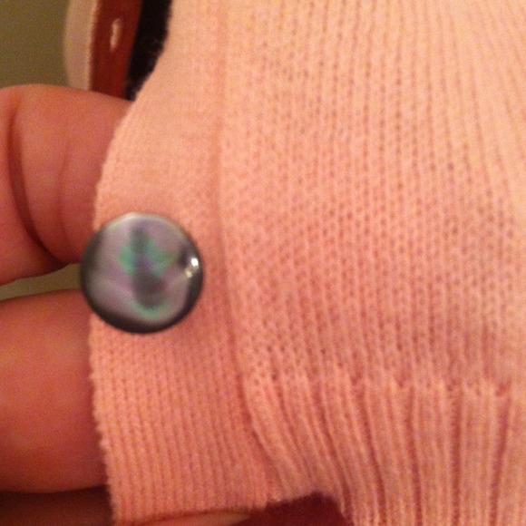 SOLD! Pink Cashmere & Cotton Cardigan, size large - Picture 2 of 4