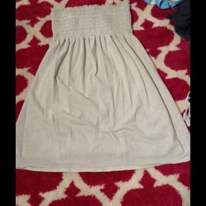 Silver and white striped dress