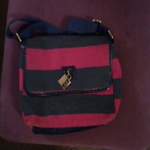 Red and navy Shoulder strap handbag