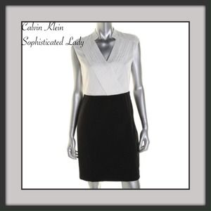 Chic CALVIN KLEIN Cream & Blk Dress