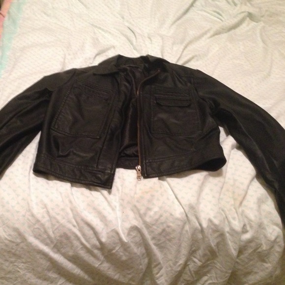 Black leather jacket