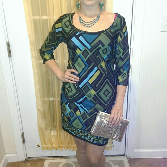 Amanda Lane Dresses & Skirts - 🚫 Bundled 🚫 NWT Geometric design midi dress