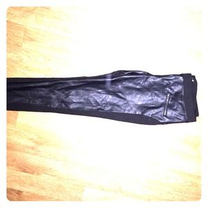 Black leather leggings