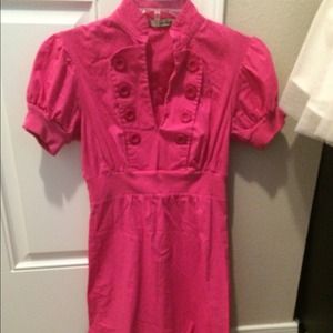 Pink shirt dress