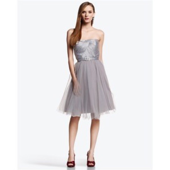 Silver tulle satin dress