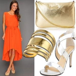 Hi lo Orange Jessica Simpson dress