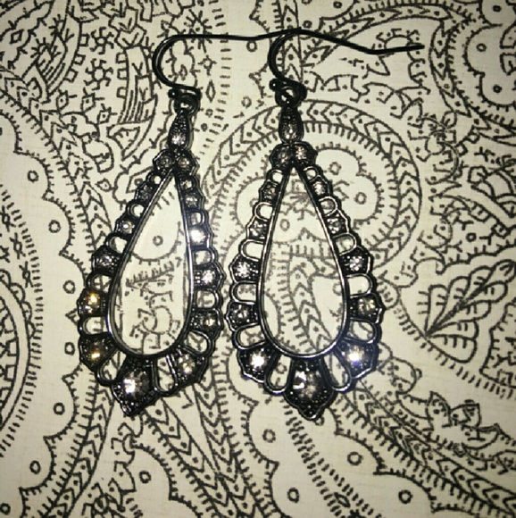 NWT!!OPEN WORK GUNMETAL EARRINGS!MAKE A OFFER
