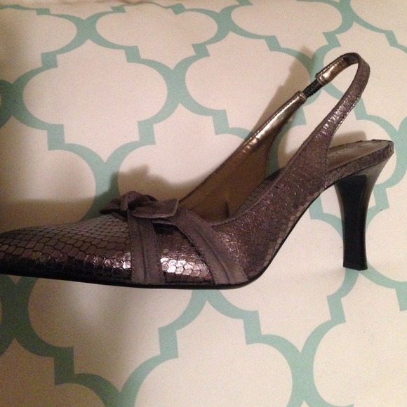 Grey slingback shoes