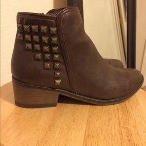 Brown studded ankle booties! Like new
