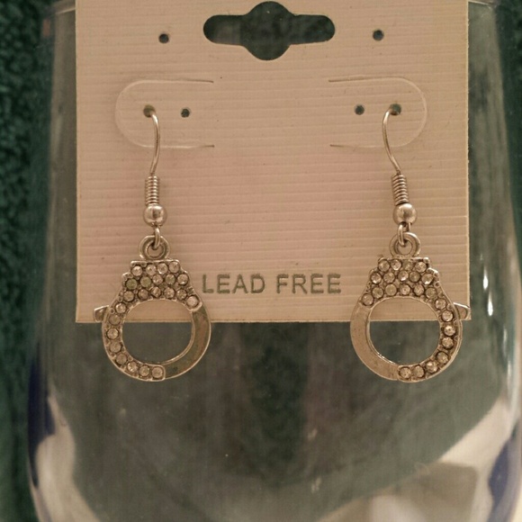 Silver and crystal handcuff earrings and necklace