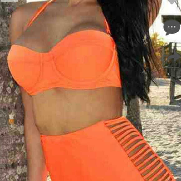 High waist 2 piece bathing suit