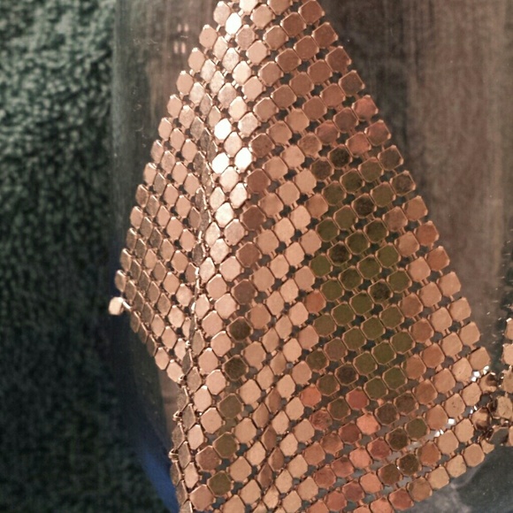 Silver mesh statement earrings - Picture 2 of 4