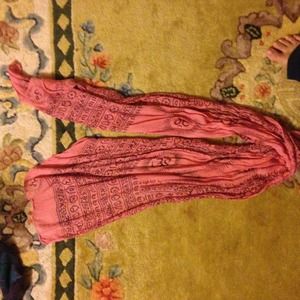 Pink thin aztec design hippy scarf
