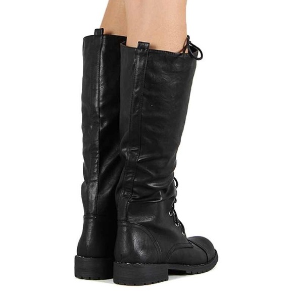 🎉🎉SOLD🎉🎉KNEE HIGH COMBAT BOOTS - Picture 1 of 3