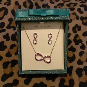 Sterling Silver Ruby Infinity Set