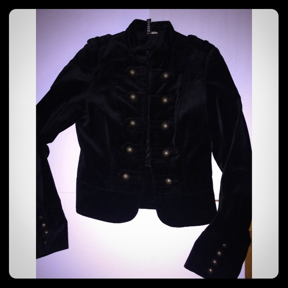 H&M Velvet Military Jacket