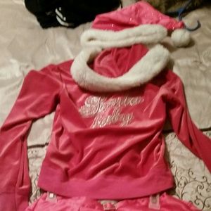 HOLDVictoria's Secret Santa Baby hoodie, hat&skirt