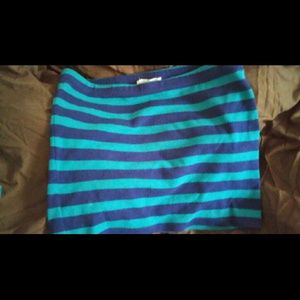 Forever21 stripped green blue skirt