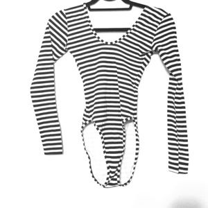 American Apparel striped bodysuit NWOT