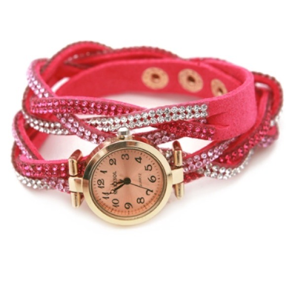 🆕Rhinestone Studded Gold Watch Bracelet - Picture 2 of 3