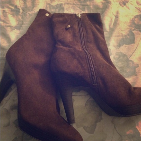 Brown ankle booties