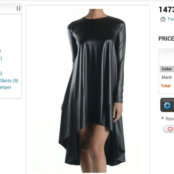 Cyber MONDAY HIGH low faux leather dress