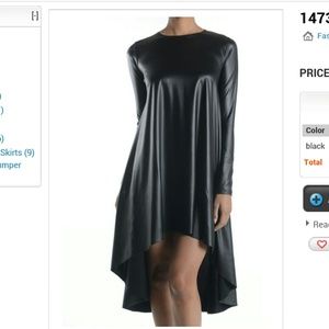 Cyber MONDAY HIGH low faux leather dress