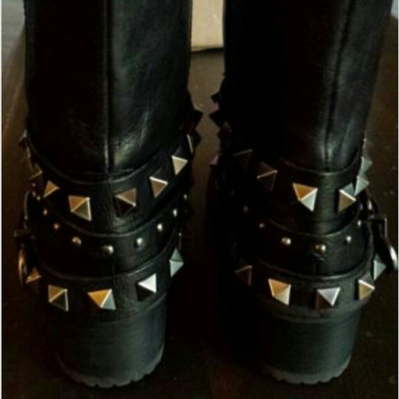 BCBG MOTORCYCLE BIKER BOOT BLACK SZ 6 - Picture 3 of 3