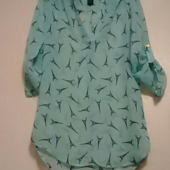 Monte green sheer top
