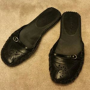 Black Aldo slip ons