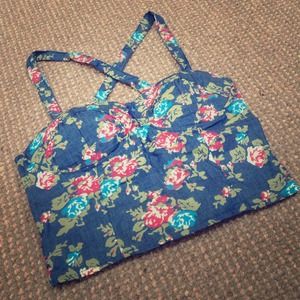 Floral Print Bustier Top