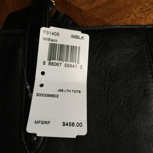 ๐3xHP๐Black Leather Luxe Tote w Brass Corners - Picture 4 of 4