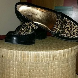Black with animal print tops shoes