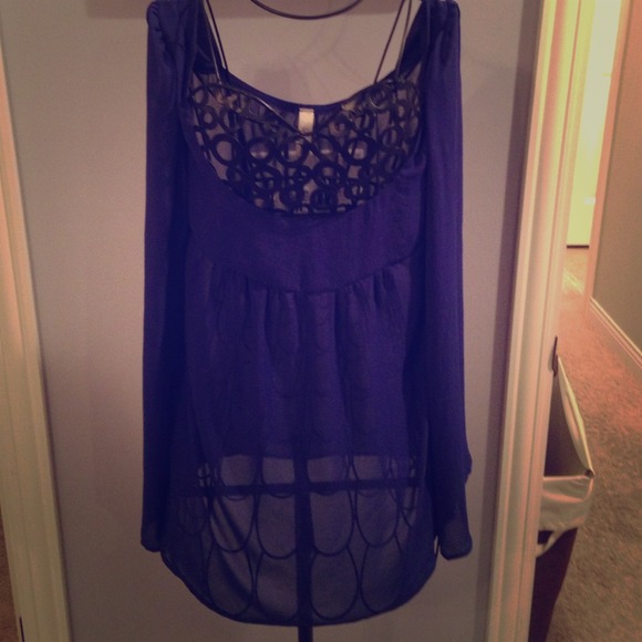 🚫sold🚫Indigo sheer top