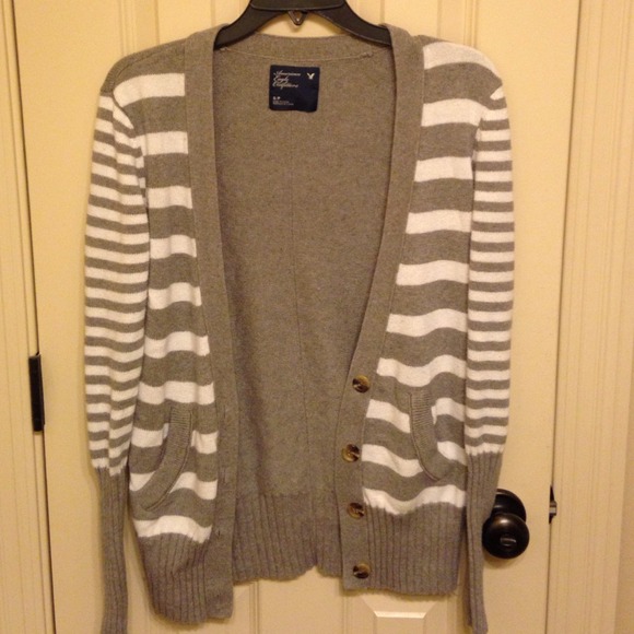 grey and white American Eagle cardigan- Small!