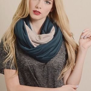 Gray and Blue Infinity Scarf