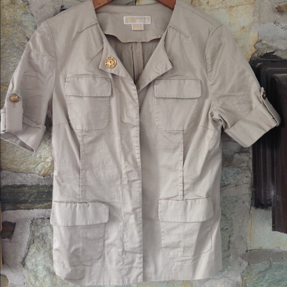 Michael Michael Kors military style short sleeve