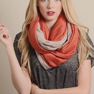 Rust and Gray Infinity Scarf