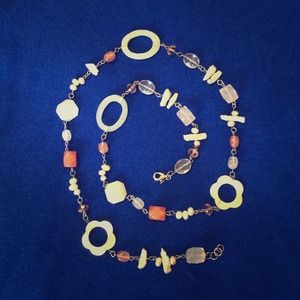 Premier white and pink long necklace