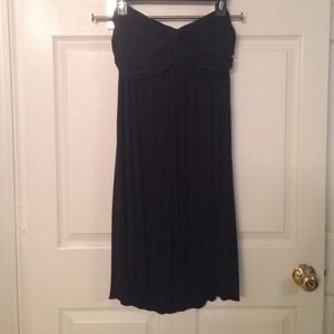 Black strapless dress