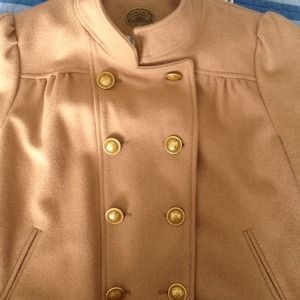 Camel short winter coat from anthropologie