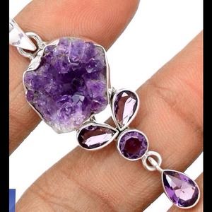 Bundle for @sheilateaches. Amethyst necklace&bag