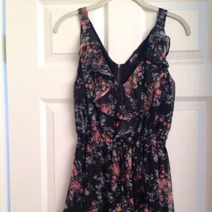 Navy blue floral sundress