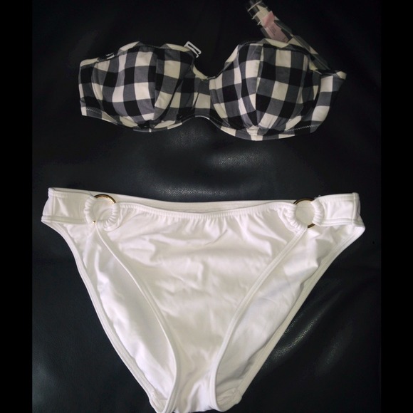 Plaid VS Bandeau Swimsuit Top