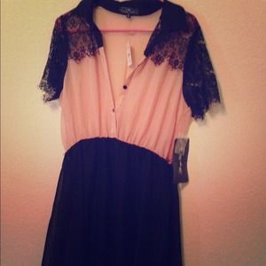 Sweet Lace Chiffon Shortie Dress