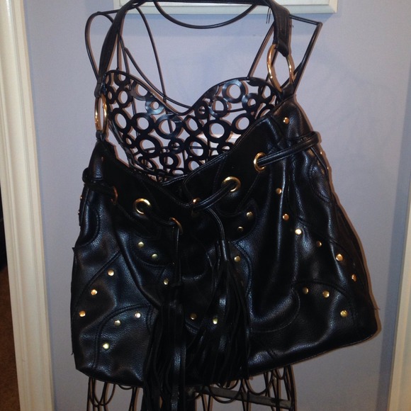 Black purse with studs