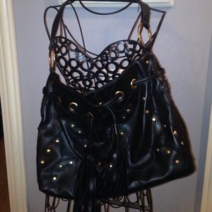 Black purse with studs