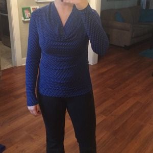 Cowl neck polyester dress shirt