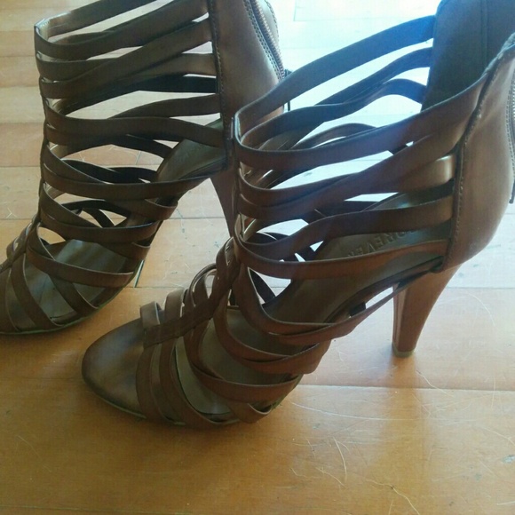 Brown strappy sandal heels - Picture 1 of 2