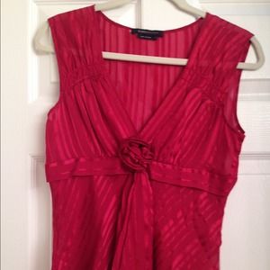 Red silk BCBG top